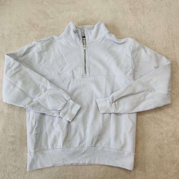 Brandy Melville Other - Brandy Melville Powder Blue Quarter Zip Sweatshirt One Size Oversized Y2K Top